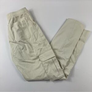 Abercrombie & Fitch Curve Love Relaxed Off-White Khaki Cargo Pants
